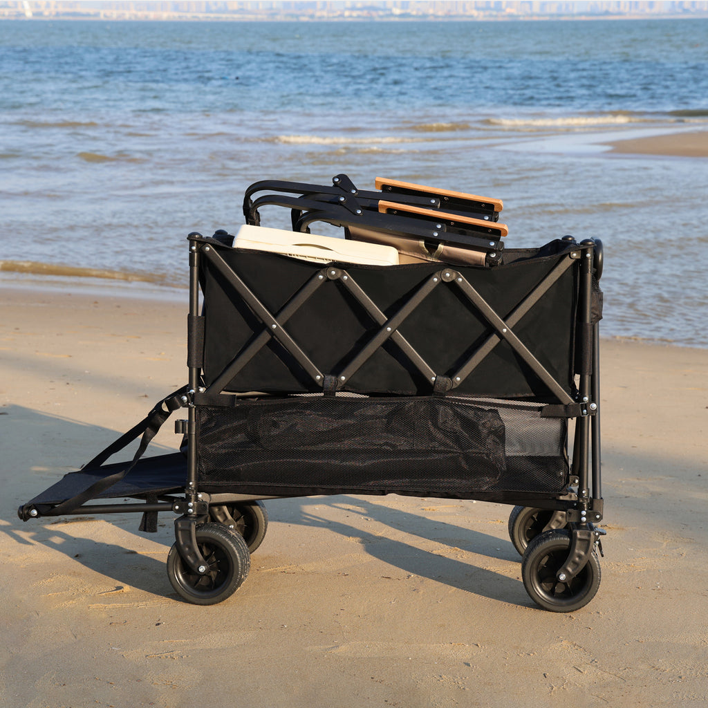 SANYCASA Doppeldecker-Klappwagen mit 700 l Fassungsvermögen, faltbar, 600lbs