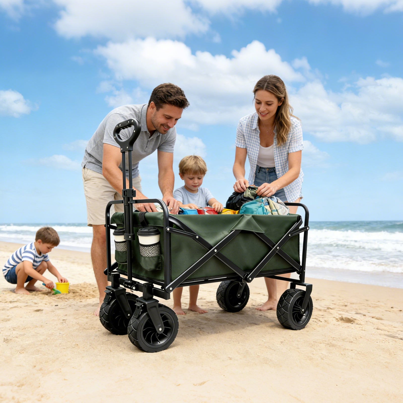 Handcart Foldable 200 L 200 kg Load Capacity Off-Road