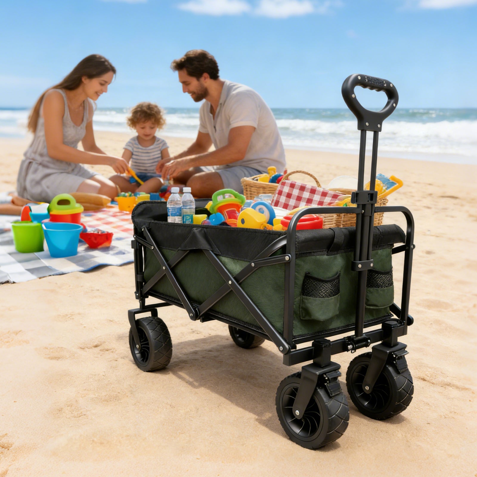 Handcart Foldable 250 L 200 kg Load Capacity Off-Road