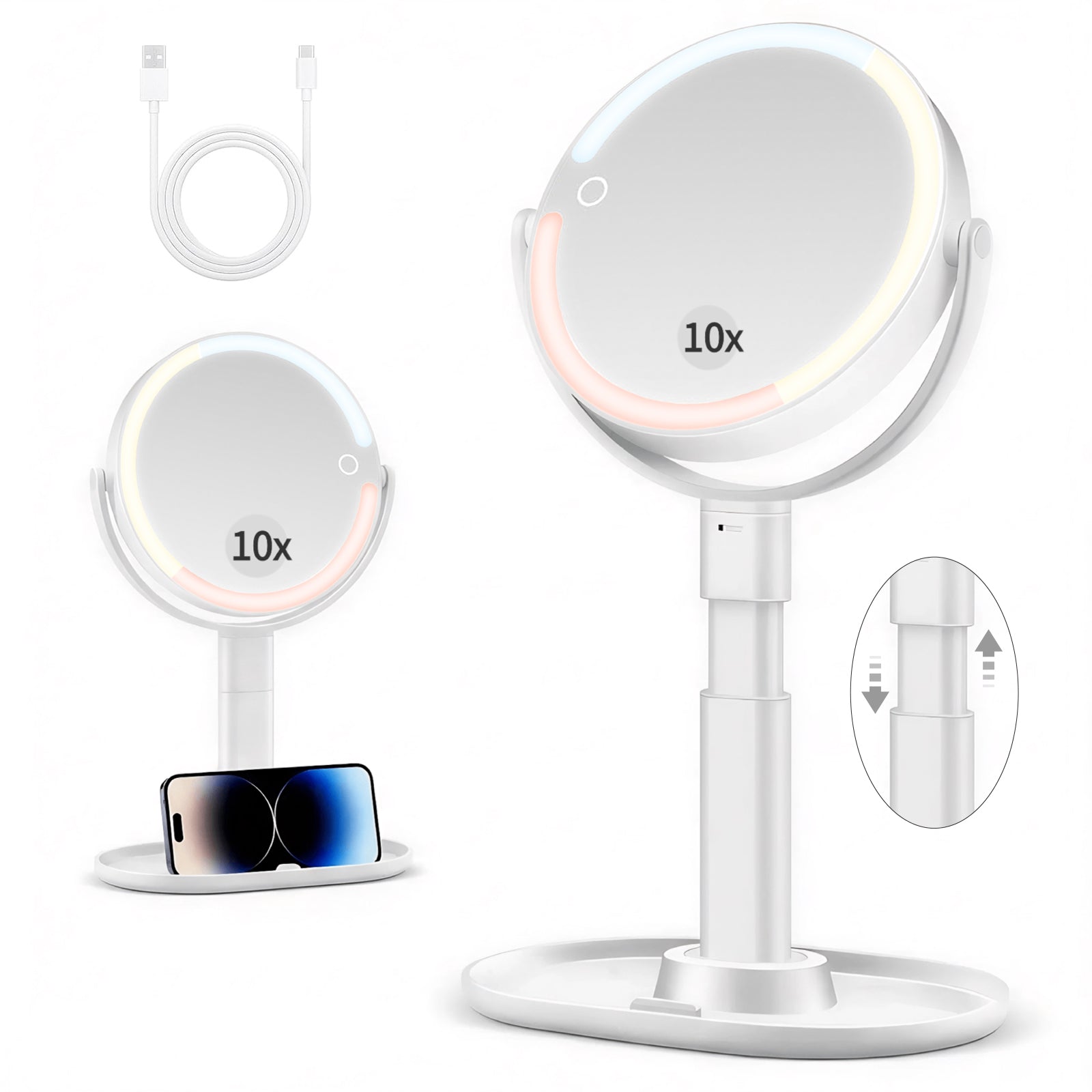 Double Sided 1x/10x Magnifying Mirror