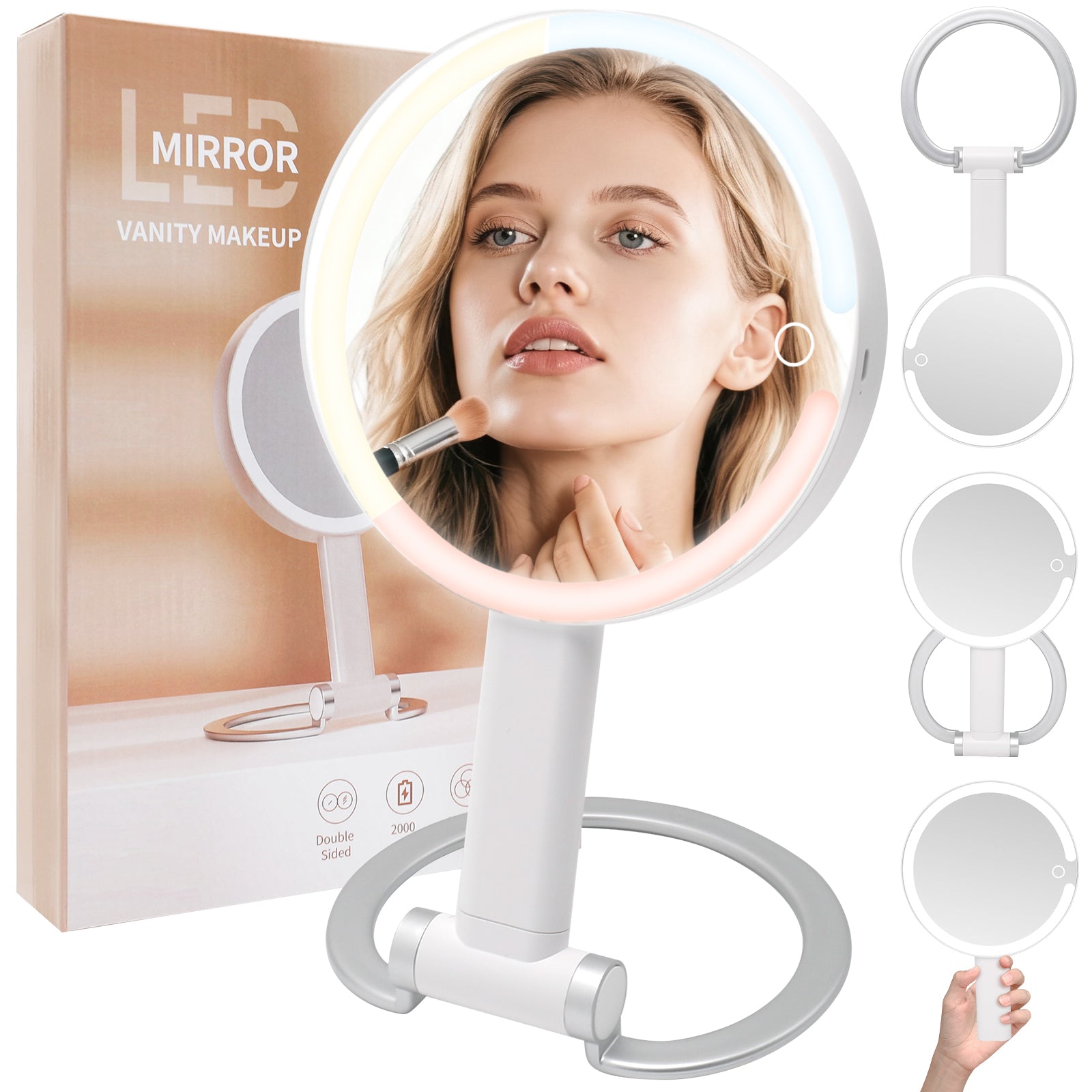 Portable Travel Makeup Mirror with Lights
