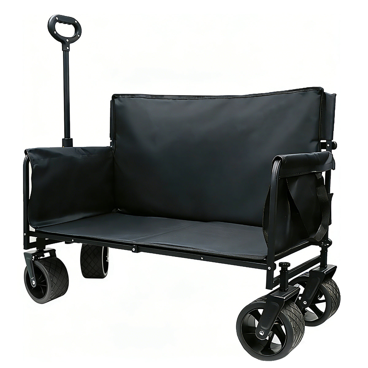 Folding Folding Trolley with Wheels, 200L Capacity, Folding Sports Cart, 440 lbs Load Capacity, Large 3-in-1 Shopping Cart for Sand, Beach, Camping and Fishing